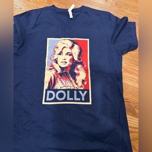 NWOT Dolly Parton T-Shirt - navy with Dolly print.